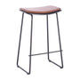 Hendrix Backless Bar Stool (Fabric) - Black, Tan Leatherette / Black