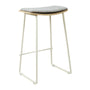 Hendrix Backless Bar Stool (Fabric) - Oak, Grey Weave Fabric / White