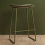 Hendrix Backless Bar Stool (Fabric) - Olive, Olive Moss Fabric / Olive