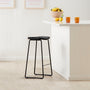Hendrix Leather Bar Stool - Black, Black Leather / Black
