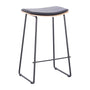 Hendrix Leather Bar Stool - Oak, Black Leather / Black