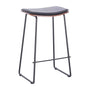 Hendrix Leather Bar Stool - Walnut, Black Leather / Black