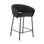 Asher Velvet Bar Stool (65cm) - Onyx / Black