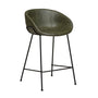 Duke Leatherette Bar Stool (65cm) - Vintage Matt Green / Black