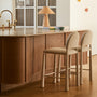 Valentina Bar Stool - Sand Boucle / Ivory Frame