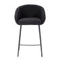 Avalon Boucle Bar Stool - Charcoal / Black