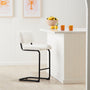 Blake Boucle Bar Stool - White / Black
