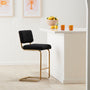 Blake Boucle Bar Stool - Charcoal / Brushed Gold