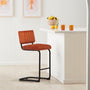 Blake Velvet Bar Stool - Rust