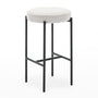Olivia Boucle Bar Stool - Cream / Black