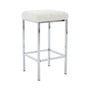 Zane Boucle Bar Stool - White / Chrome