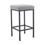 Zane Fabric Bar Stool - Light Grey / Black