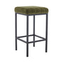 Zane Velvet Bar Stool - Olive / Black