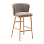 Ciselia Fabric Stool - Brown