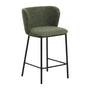 Ciselia Fabric Stool - Dark Green / Metal / 65cm