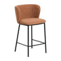 Ciselia Fabric Stool - Terracotta / Metal / 65cm