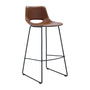 Zahara Leatherette Bar Stool (65cm) - Rust