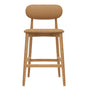 Aria Leather Bar Stool - Camel / Ash