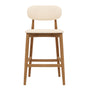 Aria Leather Bar Stool - Cream / Ash