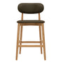Aria Leather Bar Stool - Chocolate Brown / Ash