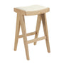 Cuba Leather Bar Stool - Cream / Ash