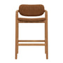 Hubert Fabric Bar Stool - Caramel Textured Weave / Ash
