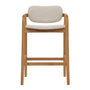 Hubert Fabric Bar Stool - Cream Textured Weave / Ash