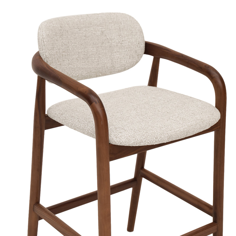 Cream Textured Weave / Walnut