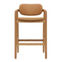 Hubert Leather Bar Stool - Camel / Ash