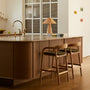 Noris Fabric Bar Stool - Olive Moss / Ash