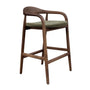 Noris Fabric Bar Stool - Olive Moss / Walnut