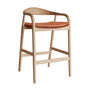 Noris Leather Bar Stool - Tan / Ash