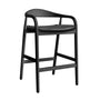 Noris Leather Bar Stool - Black / Black