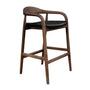 Noris Leather Bar Stool - Black / Walnut