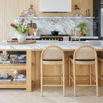 Olive Moss Fabric / Natural