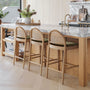 Capri Fabric Arch Bar Stool - Olive Moss Fabric / Natural