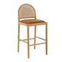 Capri Arch Bar Stool - Light Tan Leather / Natural