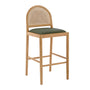Capri Arch Bar Stool - Olive Green Leather / Natural