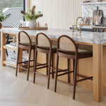 Olive Moss Fabric / Walnut