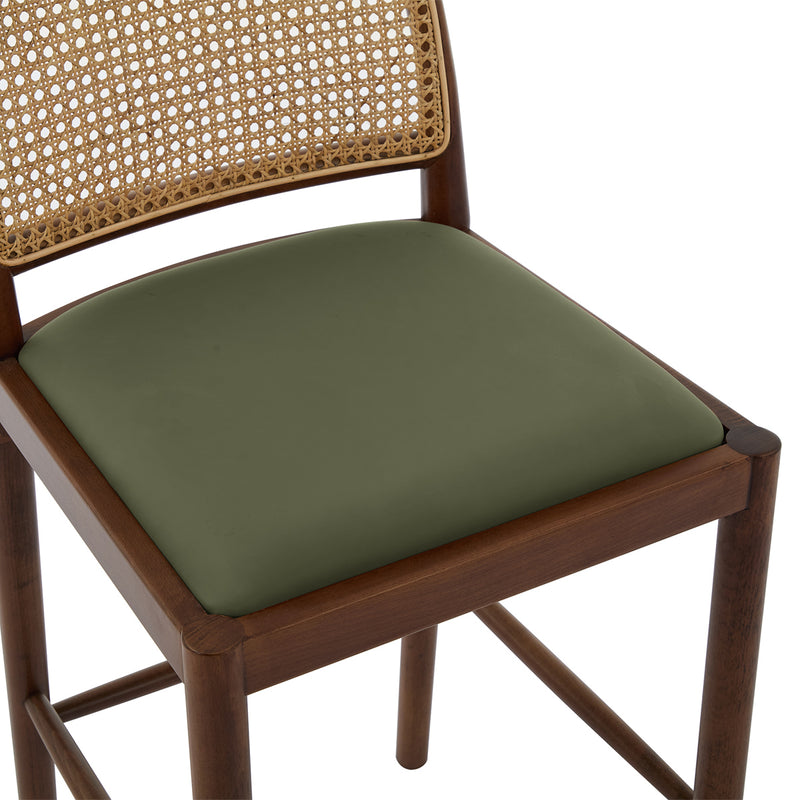 Olive Green Leather / Walnut