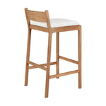 Jack Outdoor Bar Stool (Teak, Off White Fabric)