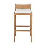 Jack Outdoor Bar Stool (Teak, Off White Fabric)