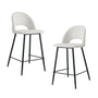 Asta Fabric Bar Stool (Set of 2) - Cream Weave
