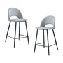 Asta Fabric Bar Stool (Set of 2) - Light Grey Weave