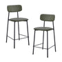 Bailey Leatherette Bar Stool (Set of 2) - Olive / Black