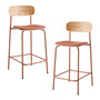Cove Fabric Bar Stool (Set of 2) - Terracotta