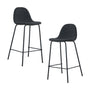 Luca Boucle Bar Stool (Set of 2) - Charcoal / Black