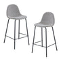 Luca Boucle Bar Stool (Set of 2) - Grey / Black