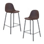 Luca Leatherette Bar Stool (Set of 2) - Chocolate / Black