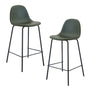Luca Leatherette Bar Stool (Set of 2) - Olive / Black
